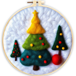 Kit de needle felting - Árboles de Navidad