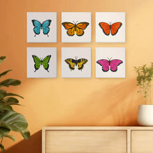 Cargar imagen en el visor de la galería, Mini Pintar por números 15x15cm (6 piezas) - Mariposa Colorida