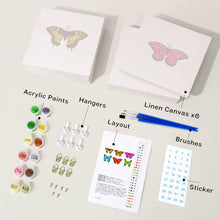 Cargar imagen en el visor de la galería, Mini Pintar por números 15x15cm (6 piezas) - Mariposa Colorida