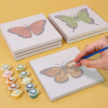 Cargar imagen en el visor de la galería, Mini Pintar por números 15x15cm (6 piezas) - Mariposa Colorida