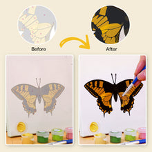 Cargar imagen en el visor de la galería, Mini Pintar por números 15x15cm (6 piezas) - Mariposa Colorida