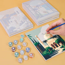 Cargar imagen en el visor de la galería, Mini Pintar por números 15x20cm (6 piezas) - Sueños Mediterráneos