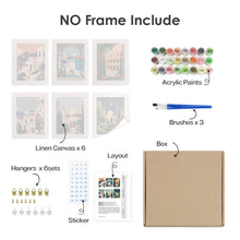 Cargar imagen en el visor de la galería, Mini Pintar por números 15x20cm (6 piezas) - Sueños Mediterráneos