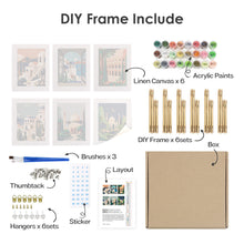 Cargar imagen en el visor de la galería, Mini Pintar por números 15x20cm (6 piezas) - Sueños Mediterráneos