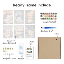 Cargar imagen en el visor de la galería, Mini Pintar por números 15x20cm (6 piezas) - Sueños Mediterráneos