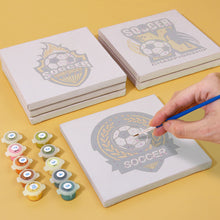 Cargar imagen en el visor de la galería, Mini Pintar por números 15x15cm (6 piezas) - Serie Logo de Fútbol