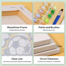 Cargar imagen en el visor de la galería, Mini Pintar por números 15x15cm (6 piezas) - Serie Logo de Fútbol