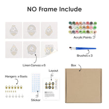 Cargar imagen en el visor de la galería, Mini Pintar por números 15x15cm (6 piezas) - Serie Logo de Fútbol