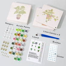 Cargar imagen en el visor de la galería, Mini Pintar por números 15x15cm (9 piezas) - Arte Vegetal Moderno