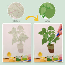 Cargar imagen en el visor de la galería, Mini Pintar por números 15x15cm (9 piezas) - Arte Vegetal Moderno