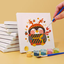 Cargar imagen en el visor de la galería, Mini Pintar por números 15x15cm (6 piezas) - Pingüino de Invierno de Navidad