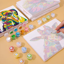 Cargar imagen en el visor de la galería, Mini Pintar por números 15x20cm (6 piezas) - Animales Abstractos Coloridos