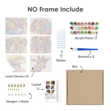 Cargar imagen en el visor de la galería, Mini Pintar por números 15x20cm (6 piezas) - Animales Abstractos Coloridos