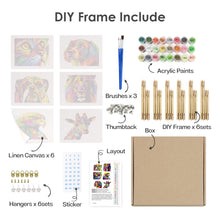 Cargar imagen en el visor de la galería, Mini Pintar por números 15x20cm (6 piezas) - Animales Abstractos Coloridos