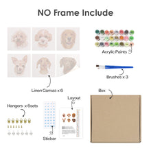 Cargar imagen en el visor de la galería, Mini Pintar por números 15x15cm (6 piezas) - Perros Lindos