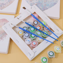 Cargar imagen en el visor de la galería, Mini Pintar por números 15x15cm (6 piezas) - Escenas de Playa Románticas