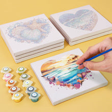 Cargar imagen en el visor de la galería, Mini Pintar por números 15x15cm (6 piezas) - Escenas de Playa Románticas