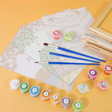 Cargar imagen en el visor de la galería, Mini Pintar por números 15x20cm (4 piezas) - Kit Artístico Primavera Verano Otoño Invierno