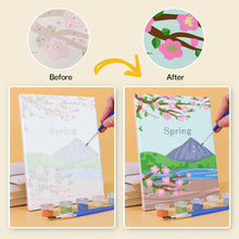 Cargar imagen en el visor de la galería, Mini Pintar por números 15x20cm (4 piezas) - Kit Artístico Primavera Verano Otoño Invierno
