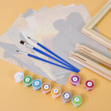 Cargar imagen en el visor de la galería, Mini Pintar por números 15x20cm (6 piezas) - Siluetas de Atardecer Romántico