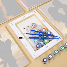 Cargar imagen en el visor de la galería, Mini Pintar por números 15x20cm (6 piezas) - Siluetas de Atardecer Romántico