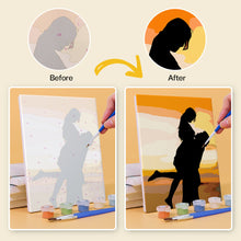 Cargar imagen en el visor de la galería, Mini Pintar por números 15x20cm (6 piezas) - Siluetas de Atardecer Romántico