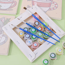 Cargar imagen en el visor de la galería, Mini Pintar por números 15x15cm (6 piezas) - Gatos de Navidad en Tazas