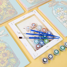 Cargar imagen en el visor de la galería, Mini Pintar por números 15x20cm (6 piezas) - Serie Botellas de Vidrio Mágicas