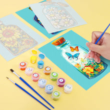 Cargar imagen en el visor de la galería, Mini Pintar por números 15x20cm (6 piezas) - Serie Botellas de Vidrio Mágicas