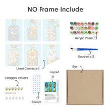 Cargar imagen en el visor de la galería, Mini Pintar por números 15x20cm (6 piezas) - Serie Botellas de Vidrio Mágicas