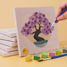 Cargar imagen en el visor de la galería, Mini Pintar por números 15x15cm (6 piezas) - Bonsái Estacional