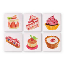 Cargar imagen en el visor de la galería, Mini Pintar por números 15x15cm (6 piezas) - Serie Postres Dulces 1