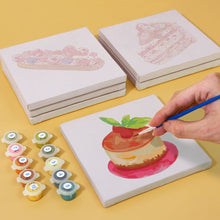 Cargar imagen en el visor de la galería, Mini Pintar por números 15x15cm (6 piezas) - Serie Postres Dulces 1
