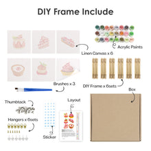 Cargar imagen en el visor de la galería, Mini Pintar por números 15x15cm (6 piezas) - Serie Postres Dulces 1