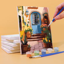 Cargar imagen en el visor de la galería, Mini Pintar por números 15x20cm (6 piezas) - Arquitectura Europea y Flores