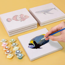 Cargar imagen en el visor de la galería, Mini Pintar por números 15x15cm (6 piezas) - Serie Criaturas del Océano