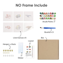 Cargar imagen en el visor de la galería, Mini Pintar por números 15x15cm (6 piezas) - Serie Criaturas del Océano