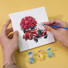 Cargar imagen en el visor de la galería, Mini Pintar por números 15x15cm (6 piezas) - Serie Rosa Roja San Valentín 1