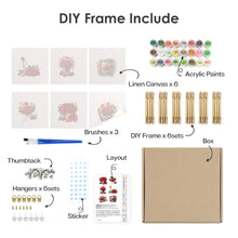 Cargar imagen en el visor de la galería, Mini Pintar por números 15x15cm (6 piezas) - Serie Rosa Roja San Valentín 2