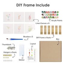 Cargar imagen en el visor de la galería, Mini Pintar por números 15x15cm (6 piezas) - Serie Arte Mural de Cócteles