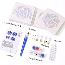 Cargar imagen en el visor de la galería, Mini Pintar por números 15x15cm (4 piezas) - Copa de Fútbol
