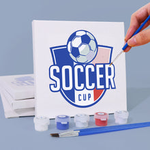Cargar imagen en el visor de la galería, Mini Pintar por números 15x15cm (4 piezas) - Copa de Fútbol