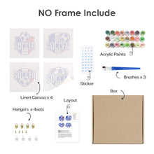 Cargar imagen en el visor de la galería, Mini Pintar por números 15x15cm (4 piezas) - Copa de Fútbol