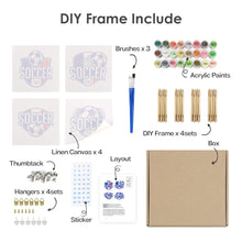 Cargar imagen en el visor de la galería, Mini Pintar por números 15x15cm (4 piezas) - Copa de Fútbol