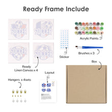 Cargar imagen en el visor de la galería, Mini Pintar por números 15x15cm (4 piezas) - Copa de Fútbol