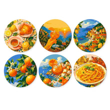 Cargar imagen en el visor de la galería, Mini Serie Pintar por Números - discos de Ø20cm (6 piezas) - Escapada Dolce Vita Figured'Art