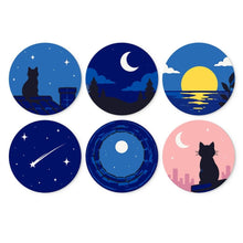 Cargar imagen en el visor de la galería, Mini Serie Pintar por Números - discos de Ø20cm (6 piezas) - Sueños a la luz de la luna Figured'Art