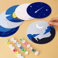Cargar imagen en el visor de la galería, Mini Serie Pintar por Números - discos de Ø20cm (6 piezas) - Sueños a la luz de la luna