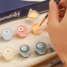 Cargar imagen en el visor de la galería, Pintar por Números en Disco de Madera - Corona navideña floral