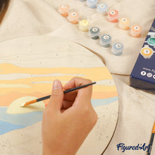 Cargar imagen en el visor de la galería, Pintar por Números en Disco de Madera - Noche estrellada de Navidad